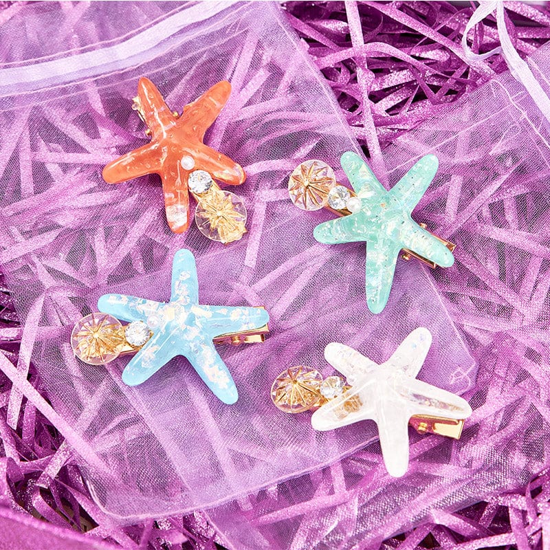 Vibrant Starfish Hair Clip 4-Color Gift Set | NueShiny