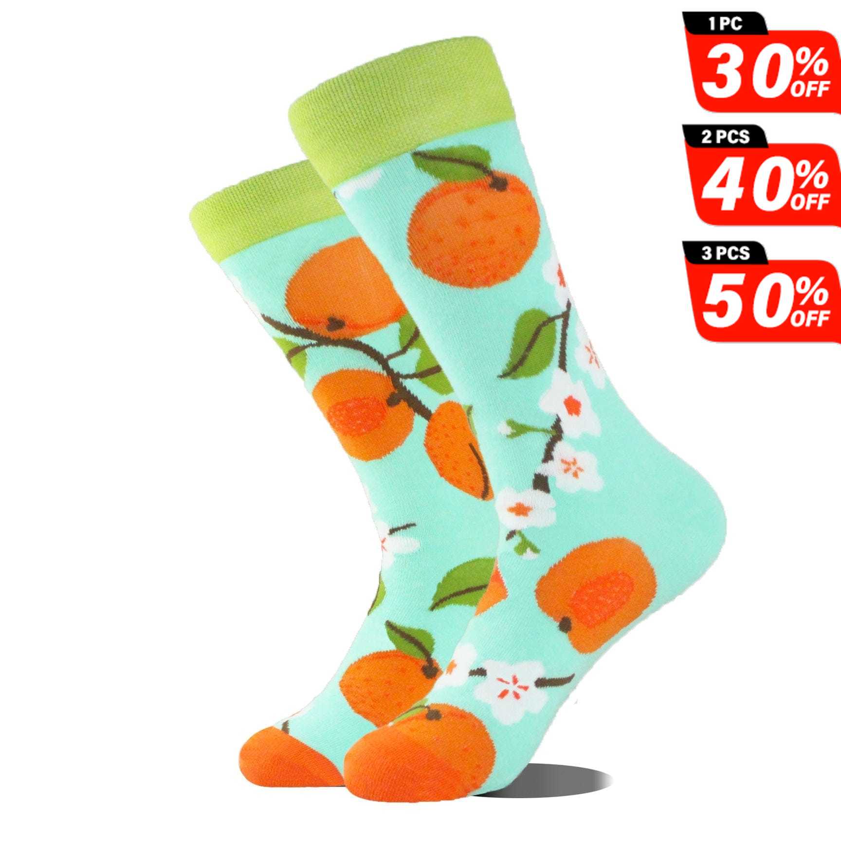 Orange Mismatched Socks | Nueshiny