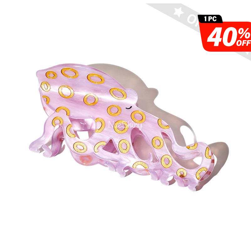 Large Pink Blue-Ringed Octopus Hair Claw | Nueshiny