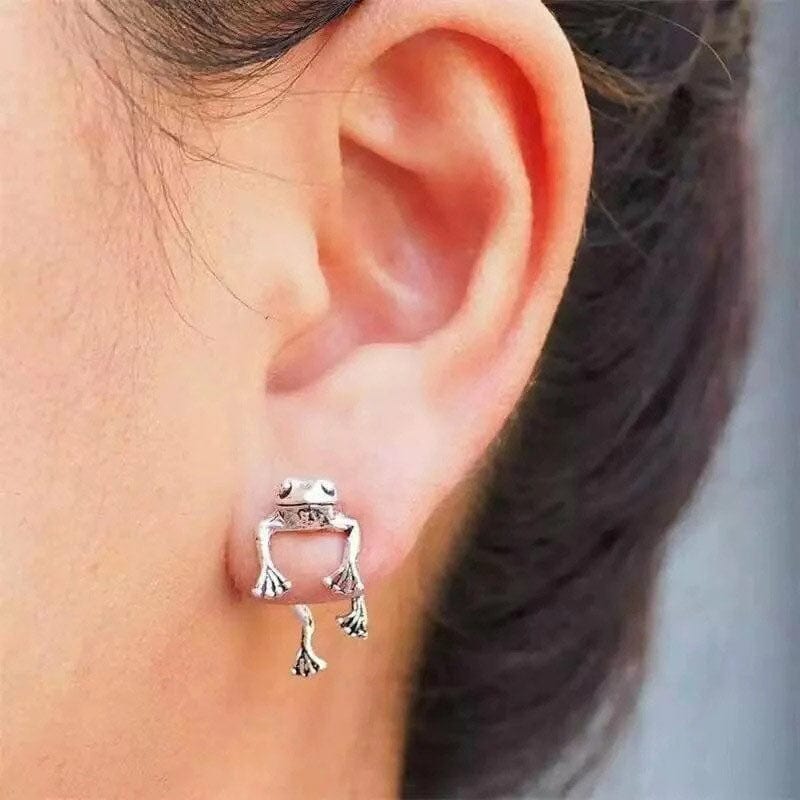 Sterling Silver Frog Earrings丨NueShiny