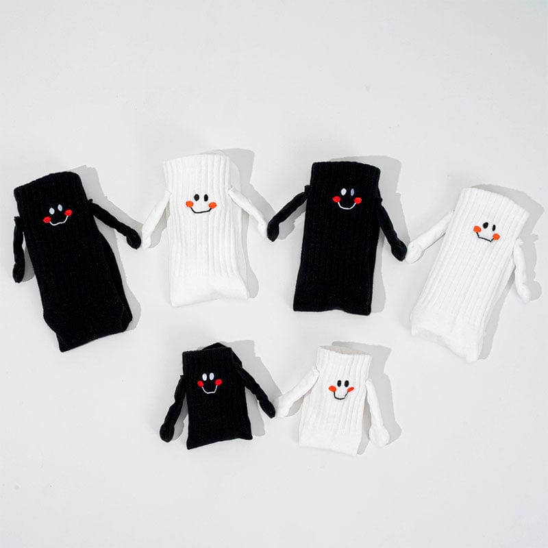 4 Pairs of Parent-Child Socks (2 Adult + 1 Children 1-3, 3-5 Years Old)丨NueShiny