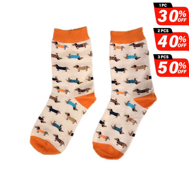 Dachshund Orange Socks丨NueShiny