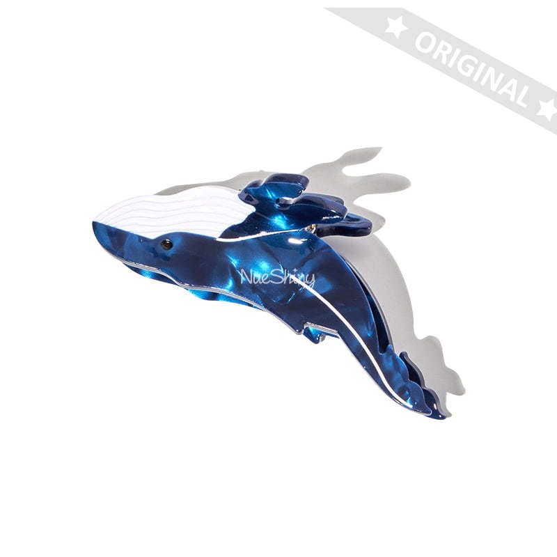 Medium Blue New Unique Whale Fashionable Hair Claw丨NueShiny