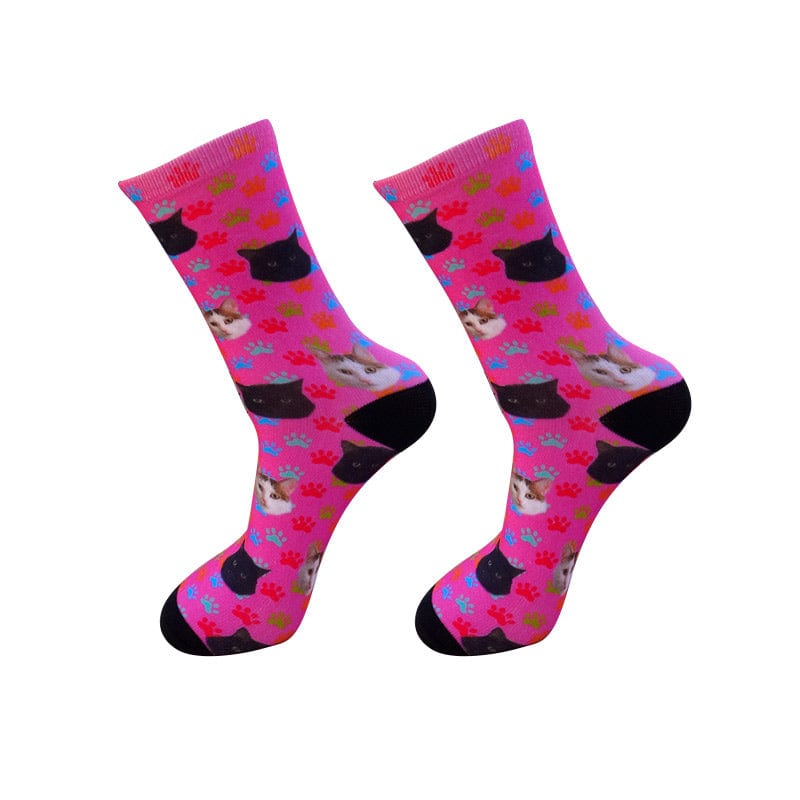 Cat Paw Rose Red Socks丨NueShiny