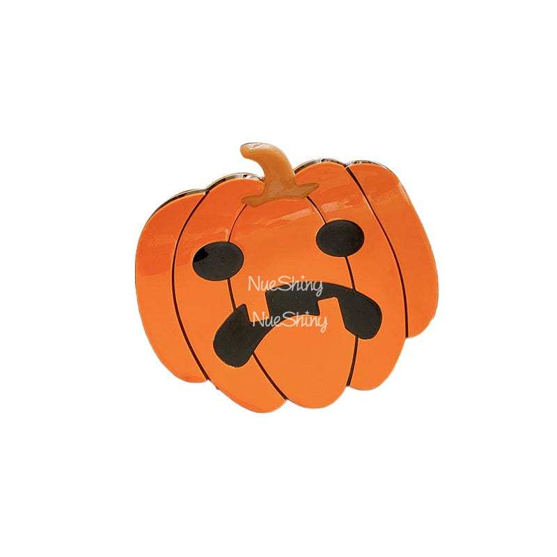 Ugly Pumpkin with Hat Happy Halloween Hair Claw