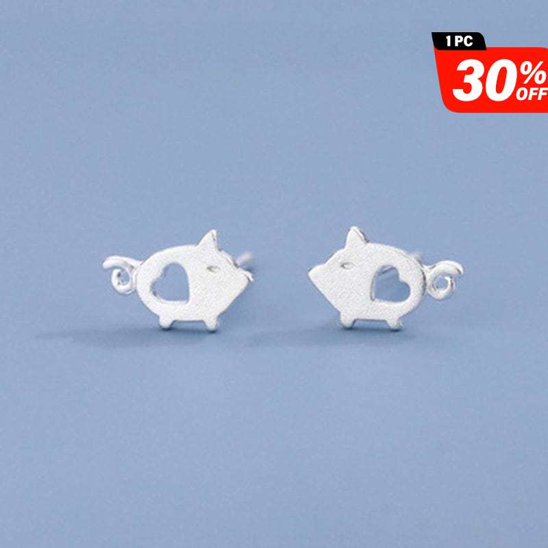 Sterling Silver Piggy Earrings丨NueShiny