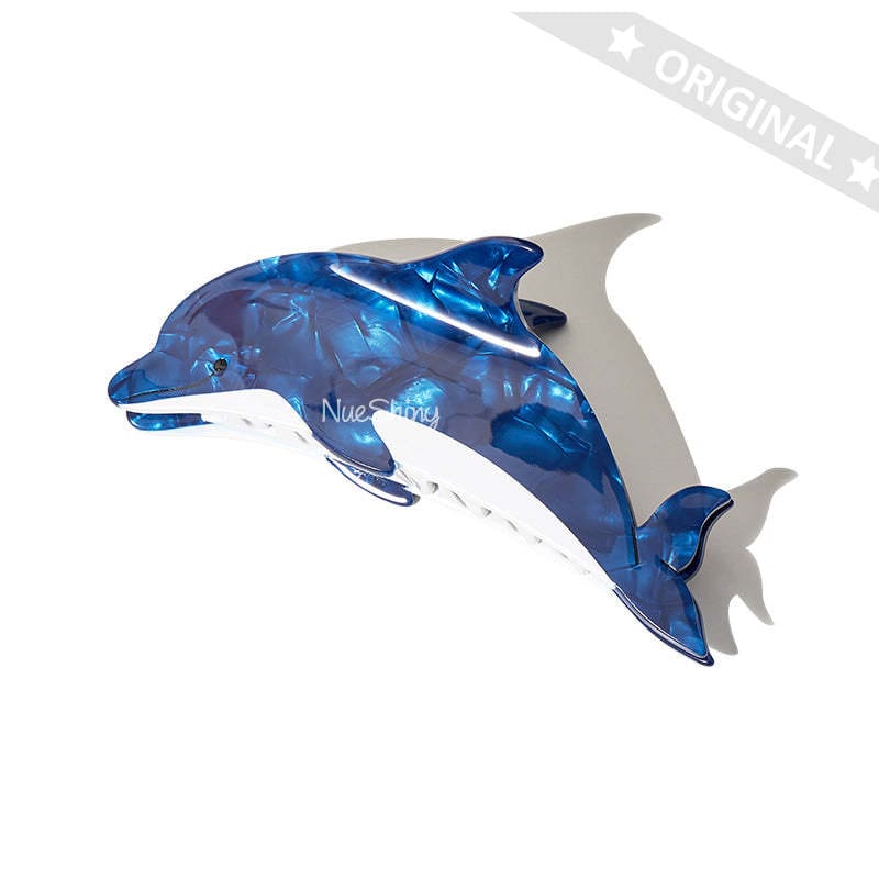 Jumbo Blue Dolphin Hair Claw | NueShiny