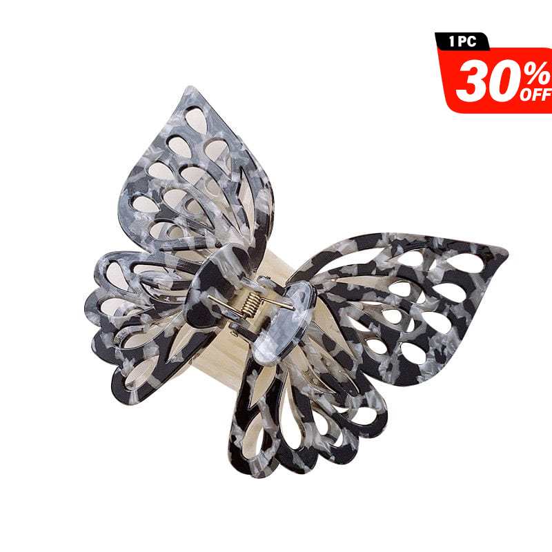 Jumbo  Black Hollow Butterfly Hair Claw | NueShiny