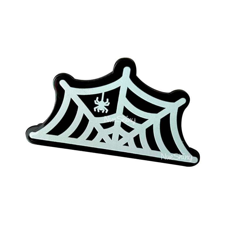 White Spider Web Happy Halloween Hair Claw