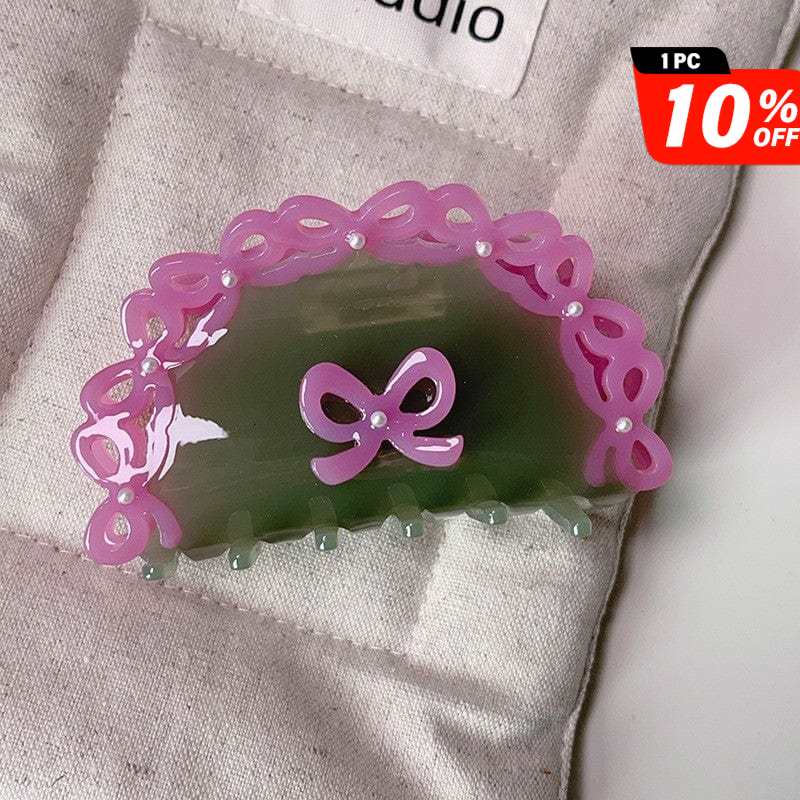 Medium  Semicircular purple lace bow Hair Claw | NueShiny