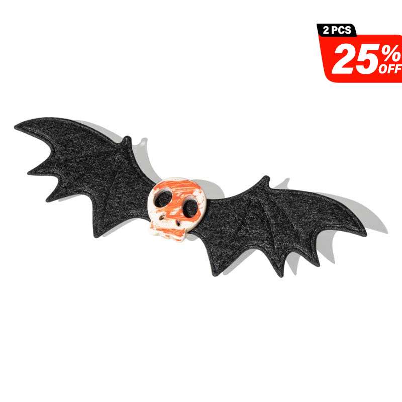 2Pcs Halloween Gothic Blood Skull Bat Wings Hair Clips丨NueShiny