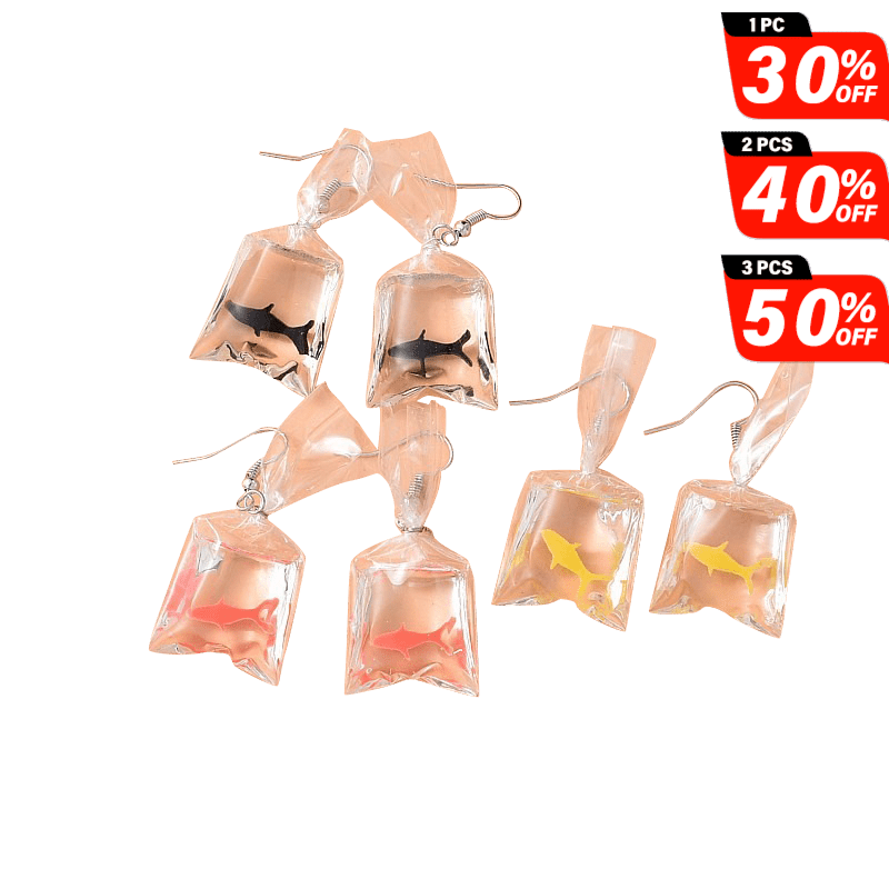 Clear Bag Shark Earrings | NueShiny