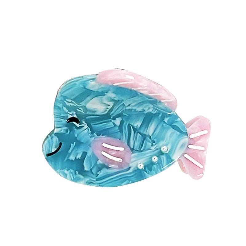 Small  Pink and Blue Smiling Little Fish Hair Claw | NueShiny