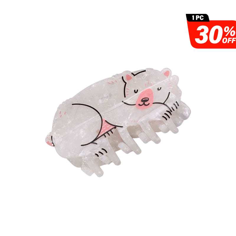 Medium White Little Bear Hair Claw | NueShiny