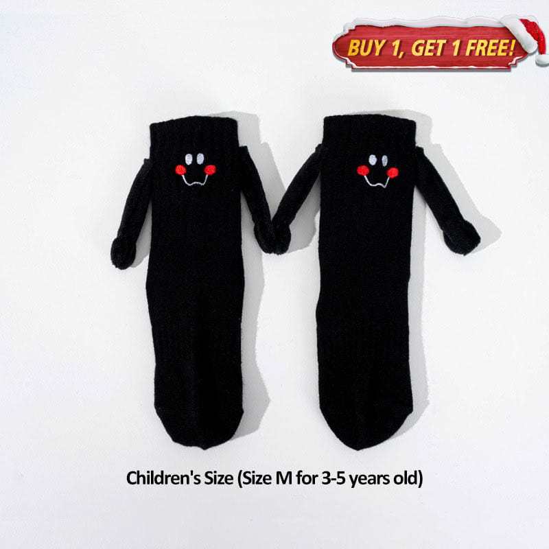 Funny Children Holding Hands Black Socks (3-5 Years Old)丨NueShiny