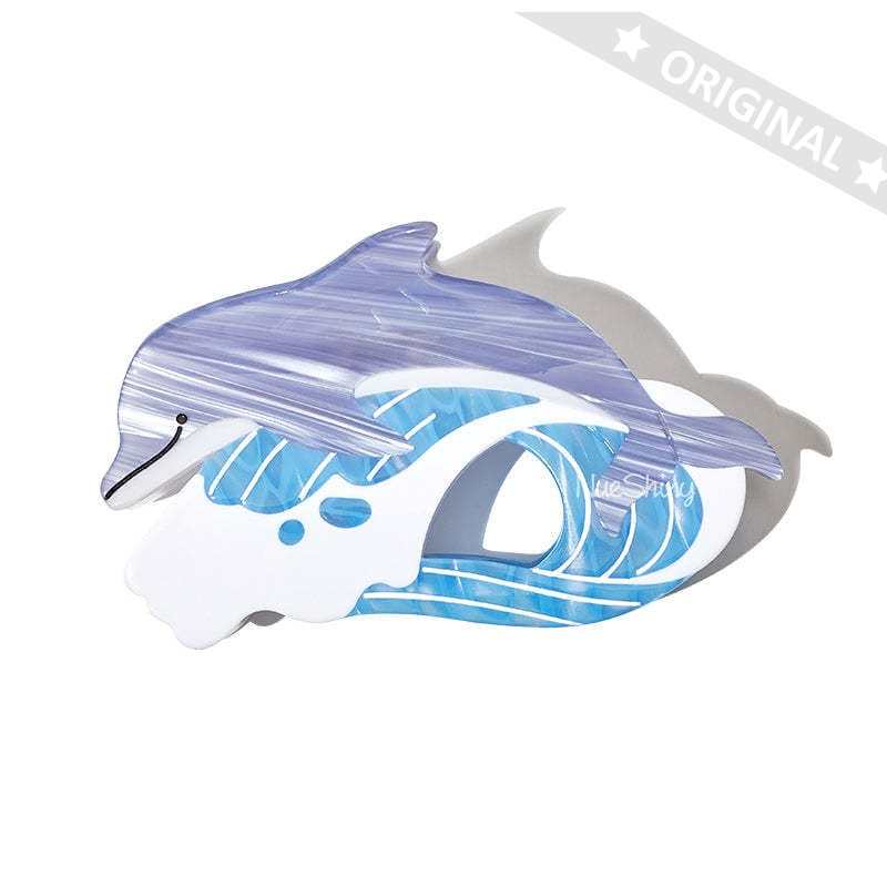 Jumbo Dolphin-Wave Hair Claw | Nueshiny