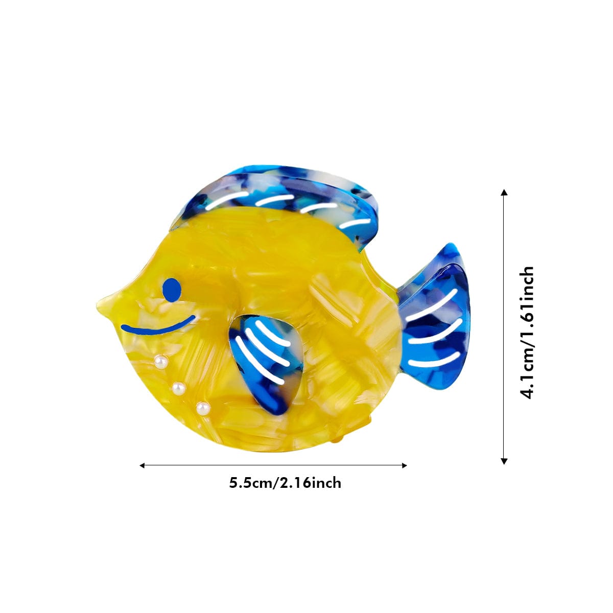 Small Blue and yellow tropical fish Hair Caw | Nueshiny