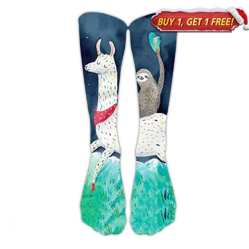 Sublimation Sloth Animal Socks丨NueShiny