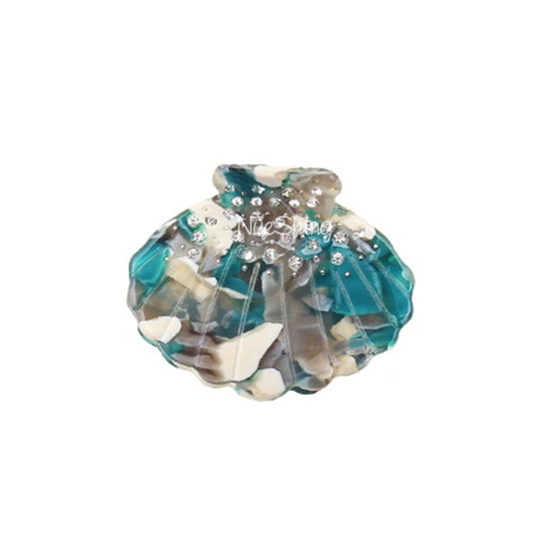 Turquoise Pearl Shell Diamond Ocean Series Hair Claw丨NueShiny