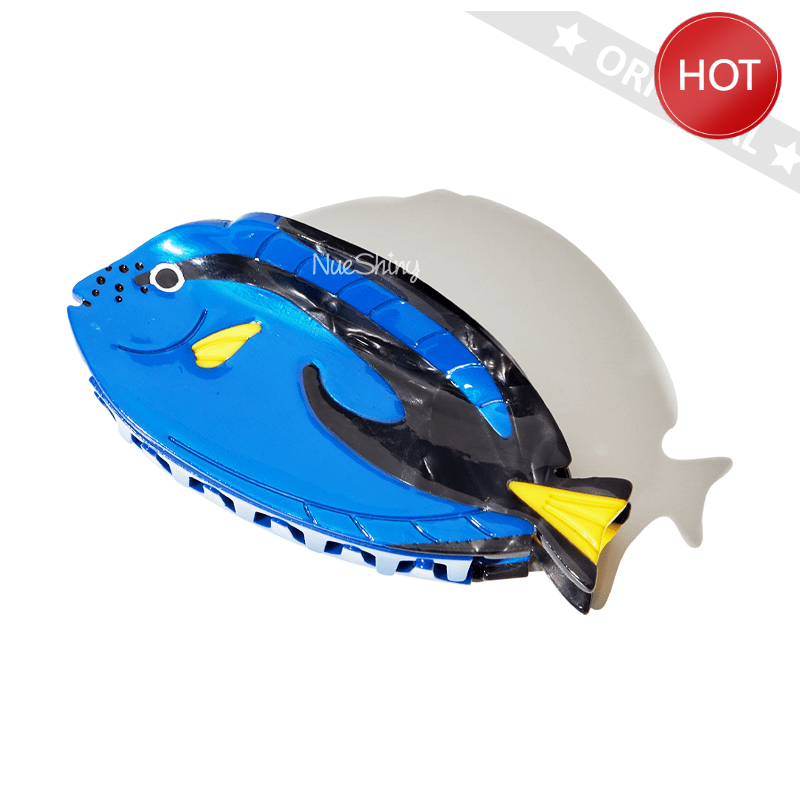 Medium Blue Tang Fish Hair Claw | NueShiny