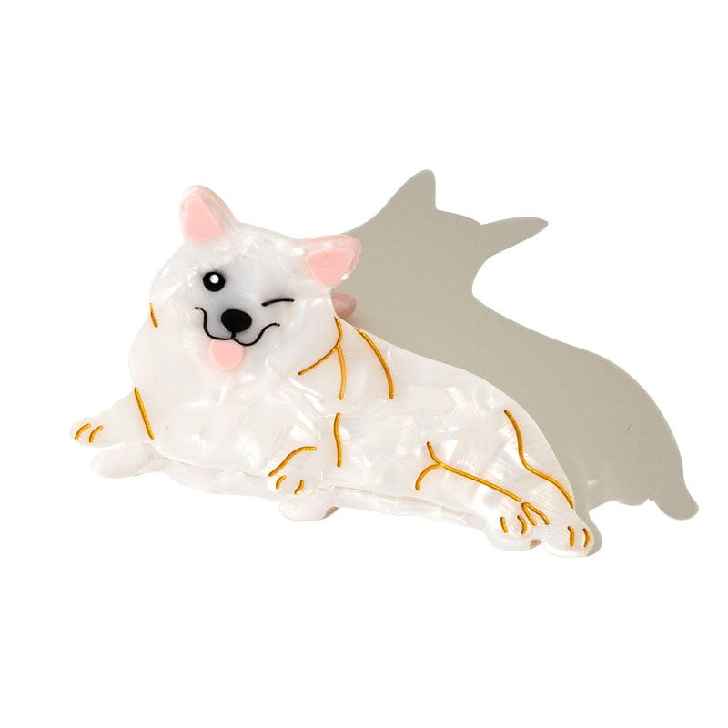 White Shiba Inu Dog Exclusive Design Hair Claw丨NueShiny