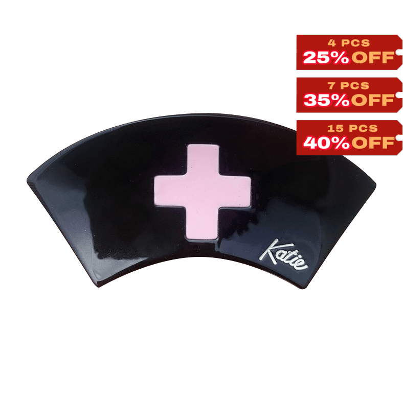 Medium Black Nurse Cap Hair Claw | NueShiny