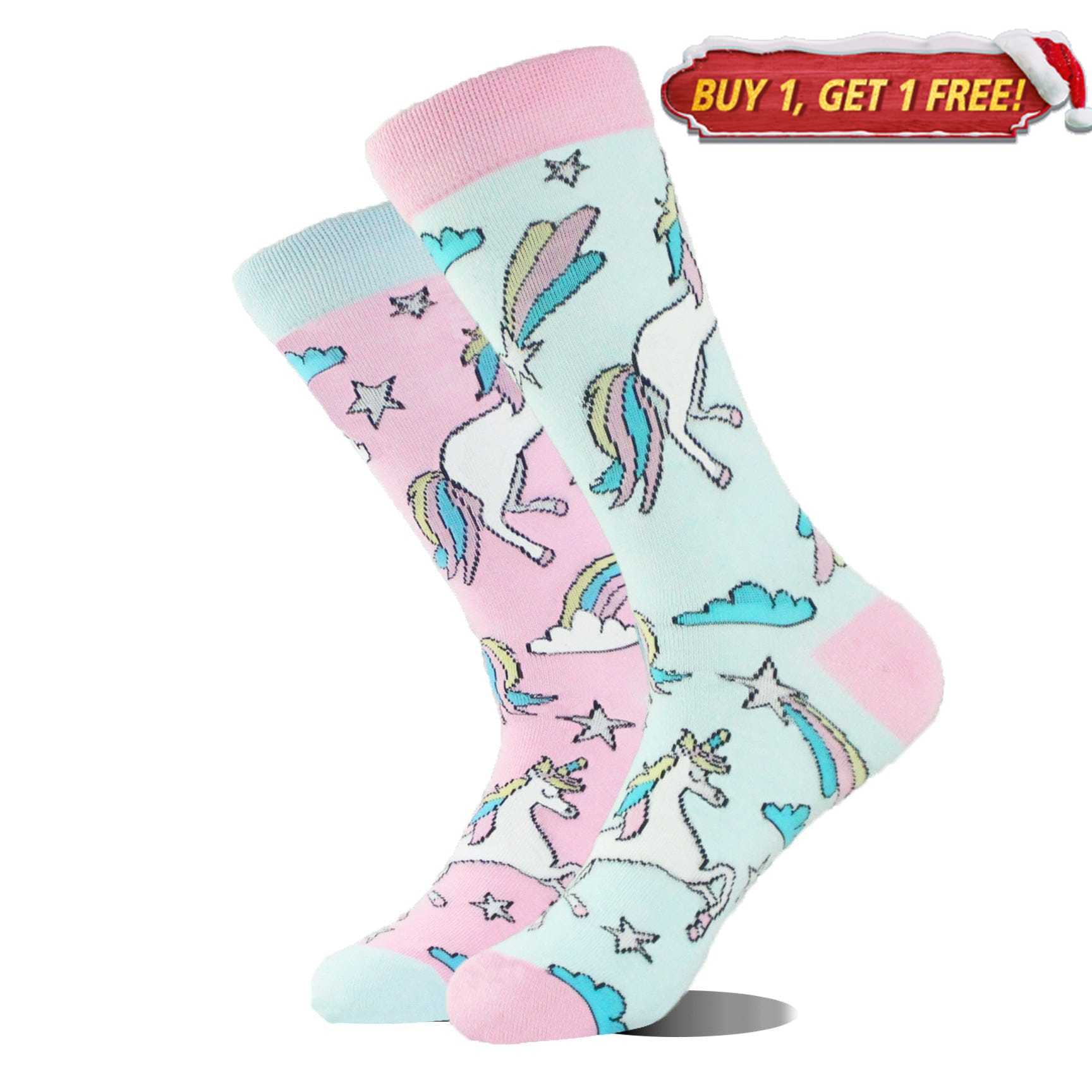 Rainbow Unicorn Mismatched Socks | Nueshiny