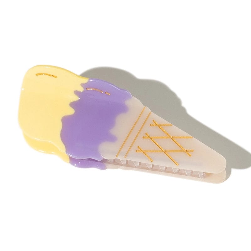 Yellow Purple Sweet Ice Cream Cone Hair Claw丨NueShiny