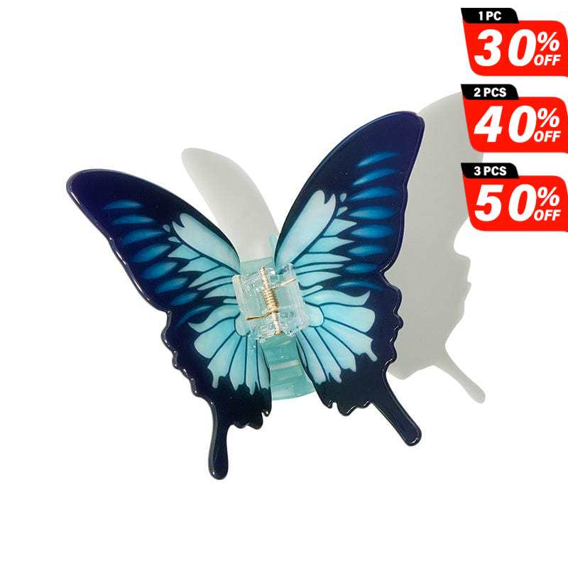 Large Wings of Wonder Blue Vivid Butterfly Hair Claw丨NueShiny