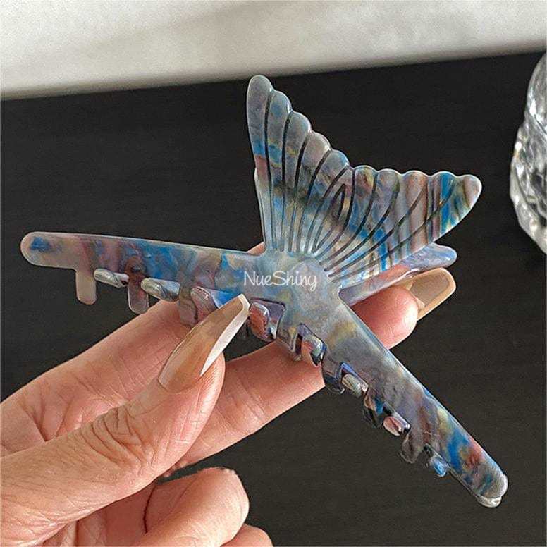 Mermaid Tail Design Hair Claw In Mixed Blue丨NueShiny