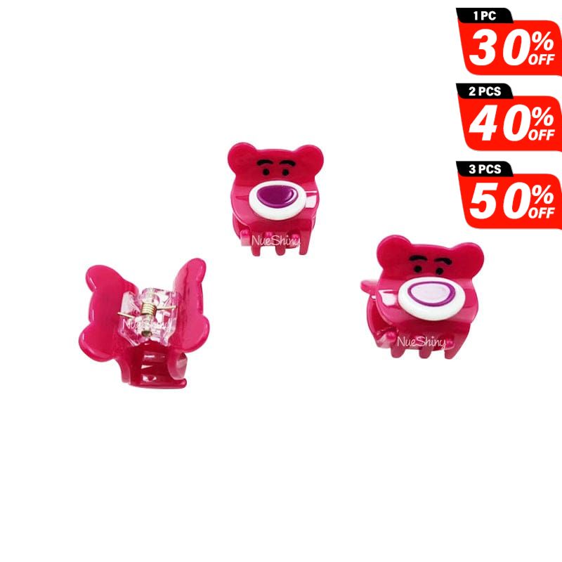 3Pcs Cute Small Strawberry Bear Cartoon Hair Claw丨NueShiny