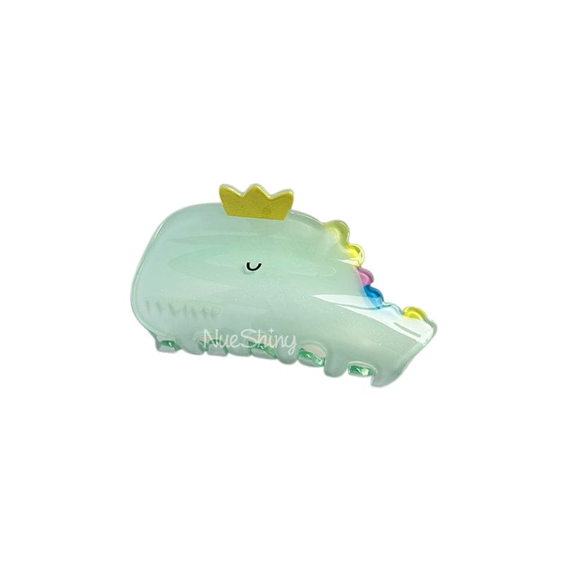 A Unique Light Green Whale Ocean Series Hair Claw