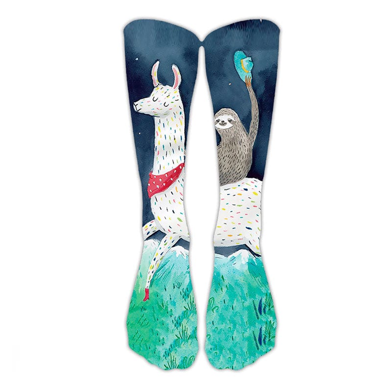 Sublimation Sloth Animal Socks丨NueShiny