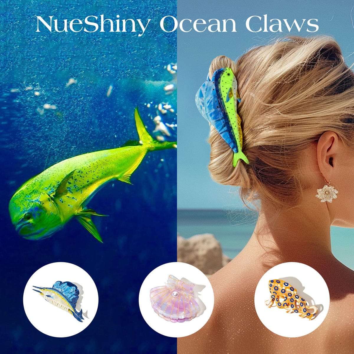 Jumbo Mahi-Mahi Hair Claw丨NueShiny