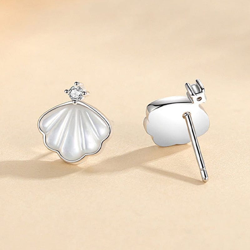 Silver Pearl Shell Elegant Earrings | NueShiny