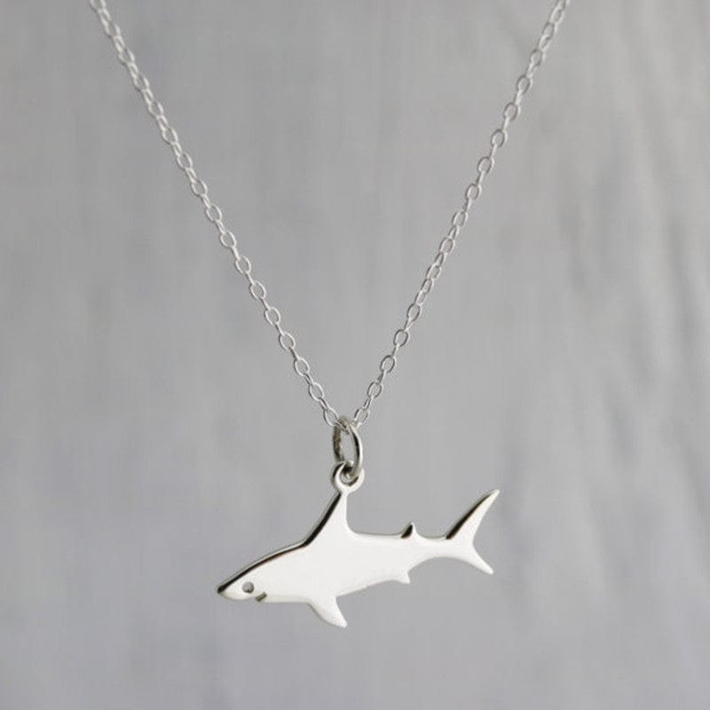 Sterling Silver Shark Necklace丨NueShiny