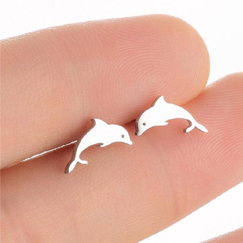 Sterling Silver Whale Earrings丨NueShiny