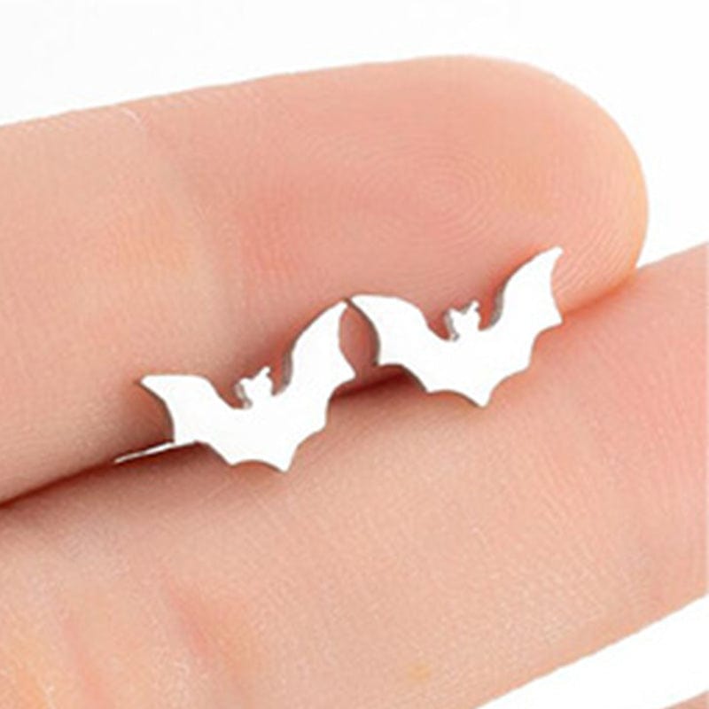 Sterling Silver Bat Earrings丨NueShiny