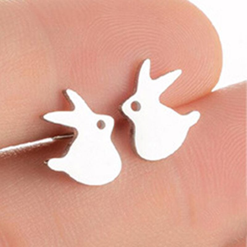 Sterling Silver Rabbit Earrings丨NueShiny