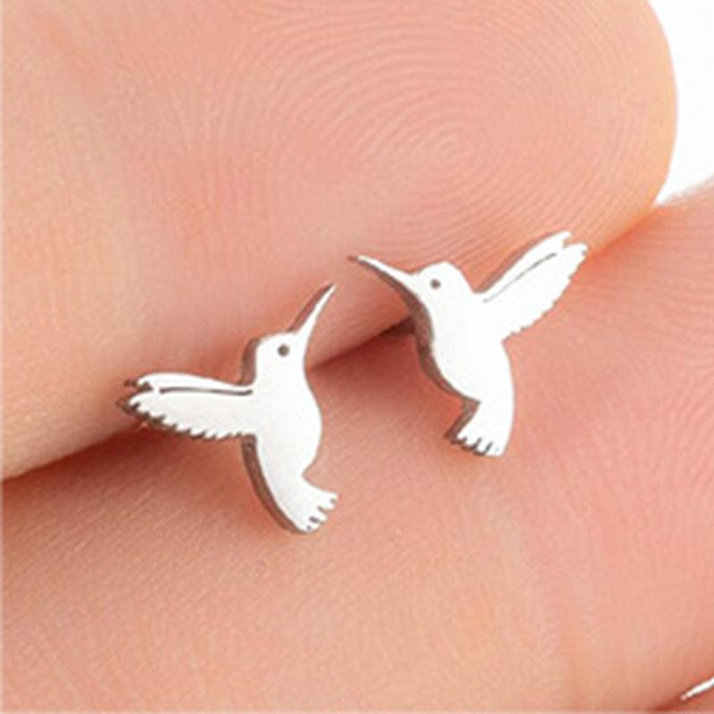 Sterling Silver Bird Earrings丨NueShiny