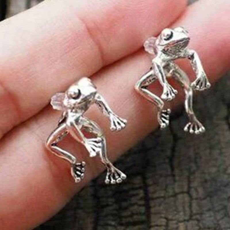 Sterling Silver Frog Earrings丨NueShiny