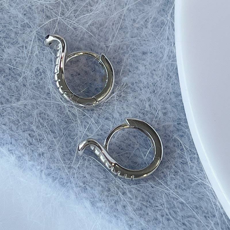 Sterling Silver Cobra Earrings丨NueShiny