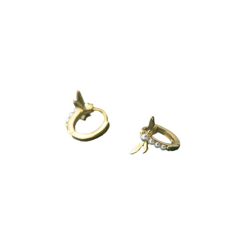 Golden Dragonfly Earrings丨NueShiny