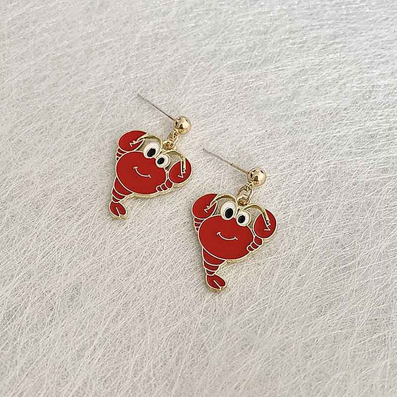 Red Crayfish Earrings | NueShiny