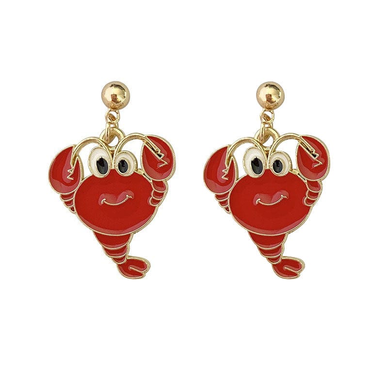 Red Crayfish Earrings | NueShiny