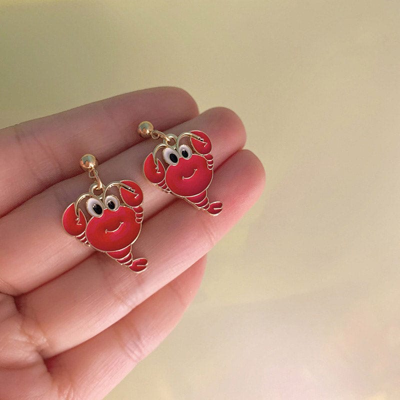 Red Crayfish Earrings | NueShiny