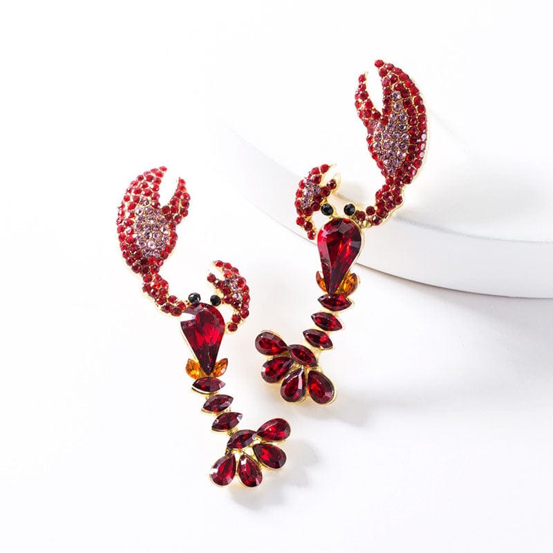 Red Diamond Lobster Earrings | NueShiny