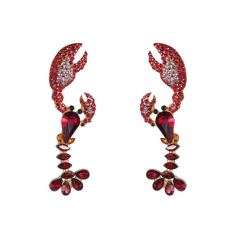 Red Diamond Lobster Earrings | NueShiny