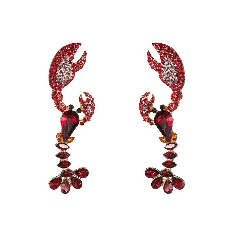 Red Diamond Lobster Earrings | NueShiny