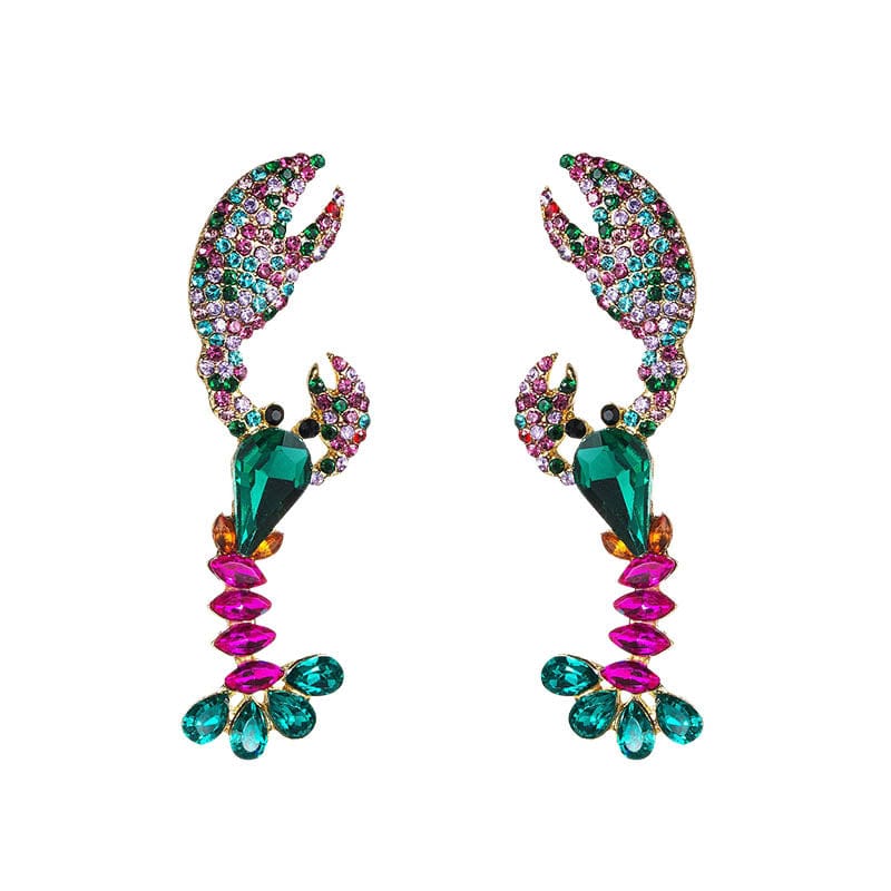 Green Diamond Lobster Earrings | NueShiny